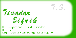 tivadar sifrik business card